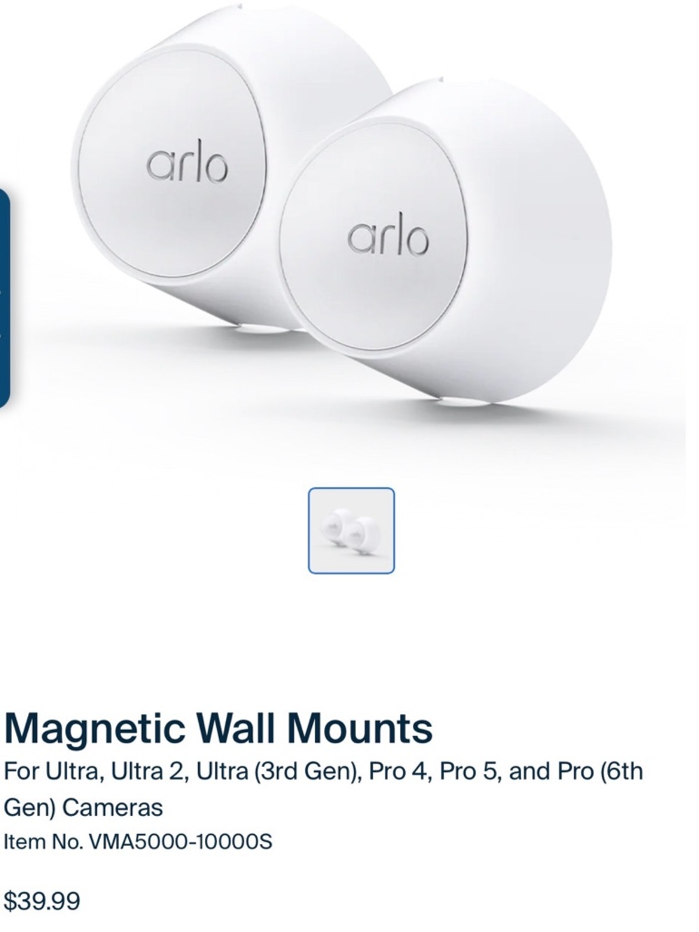 Arlo Magnetic Wall Mounts - White